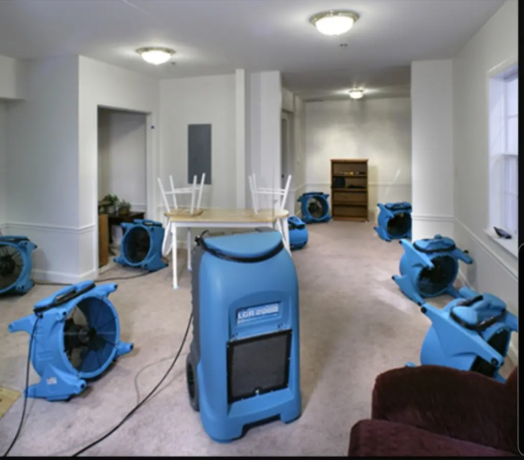 Air movers and dehumidifier setup for Water Extraction & Removal in Auburndale